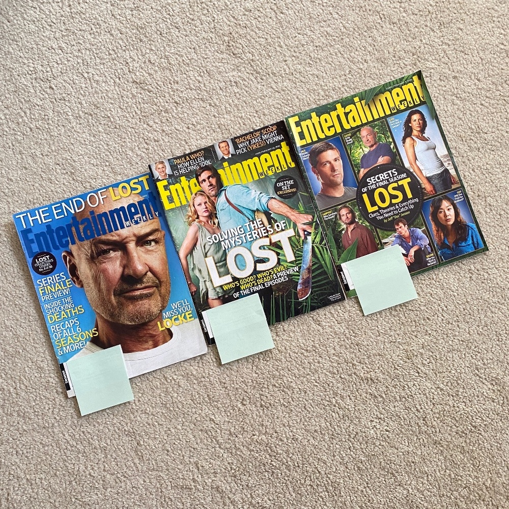 Lost TV Series I Lot of 3 I Entertainment Weekly I 2010 I Fan Memorabilia